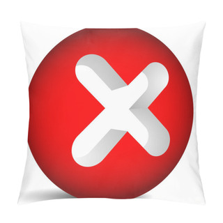 Personality  Red Cross Vector. Delete, Remove, Quit Icon. Pillow Covers