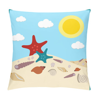 Personality  Seashells In The Sand Shells Summer Image Pillow Covers