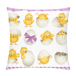 Personality  Easter Eggs Chicks Pillow Covers