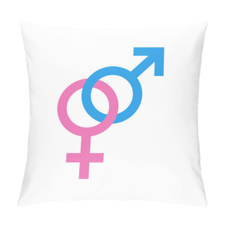 Personality  Gender Icon. Male And Female Icon. Symbols Of Men And Women. Vector Illustration Pillow Covers