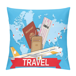 Personality  Travel Bag And World Map Pillow Covers