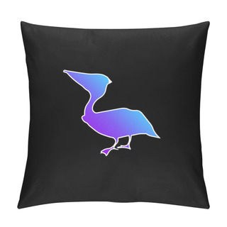 Personality  Anhinga Bird Silhouette Blue Gradient Vector Icon Pillow Covers