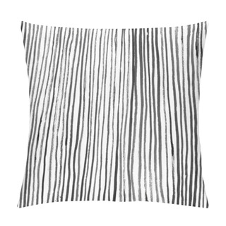 Personality  Black Ink Abstract Vertical Stripes Background. Hand Drawn Lines. Simple Striped  Ink Illustration. Pillow Covers