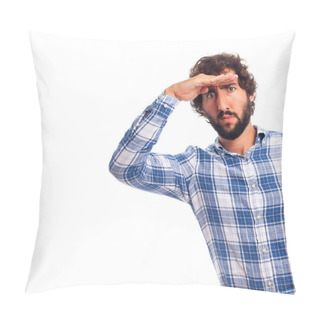 Personality  Young Man Looking And Searching Pillow Covers