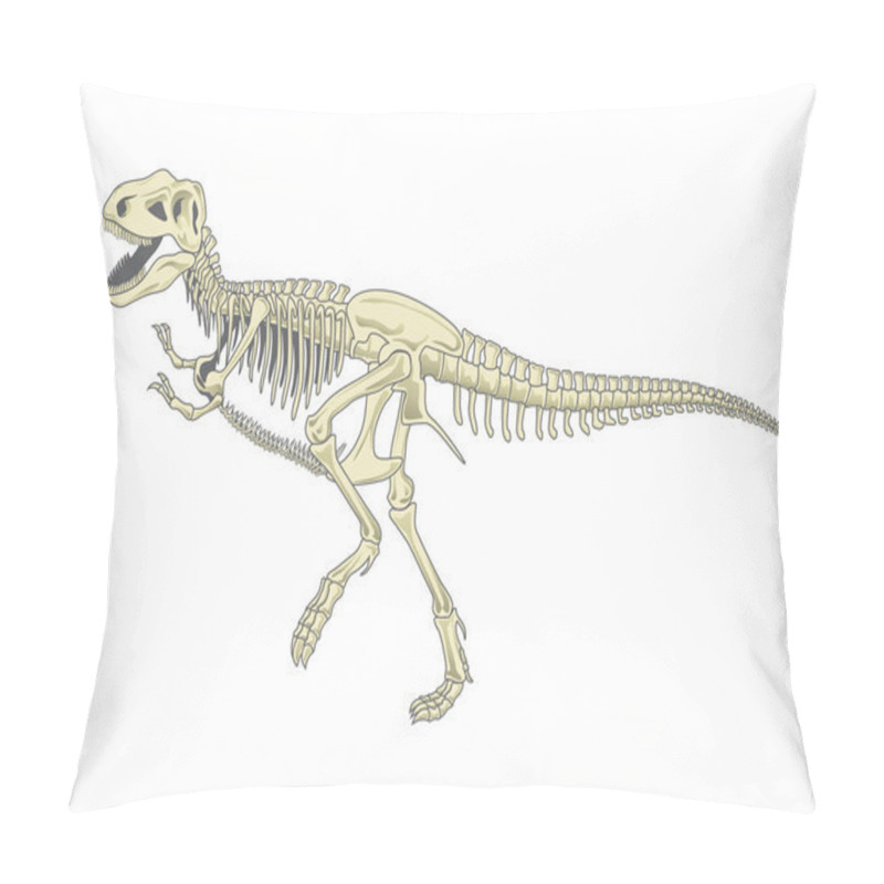 Personality  illustration of tyrannosaurus T rex skeleton pillow covers