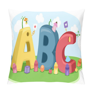Personality  Letters, Shapes, And Crayons Pillow Covers