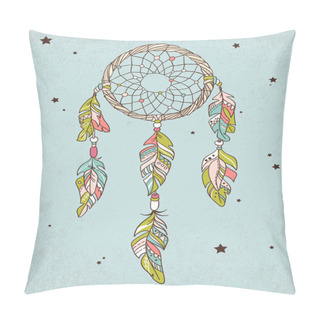 Personality  Vector Dreamcatcher Amulet. Ethnic Illustration, Tribal Pillow Covers