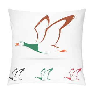 Personality  Vector Image Of An Flying Wild Duck  Pillow Covers