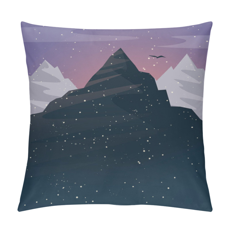 Personality  Minimalistic Mountain Landscape At Sunset Pillow Covers
