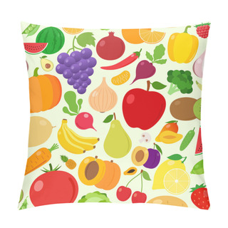 Personality  Fruits And Vegetables Seamless Pattern Pillow Covers