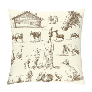 Personality  Farm - Hand Drawn Collection Pillow Covers