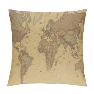 Personality  Ancient World Map Pillow Covers