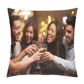 Personality  Group Of Friends Enjoying Drinks In Bar Pillow Covers