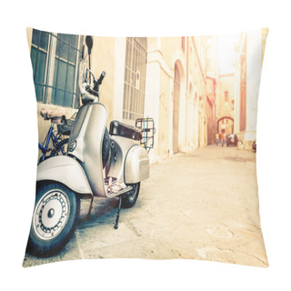 Personality  Vespa Scooter In Italian Street Pillow Covers