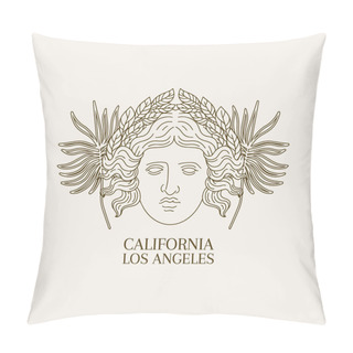 Personality  California. Los Angeles. Vector Placard With Hand Drawn Illustration Isolated. Creative Artwork. Template For Card, Poster, Banner, Print For T-shirt, Pin, Badge, Patch. Pillow Covers