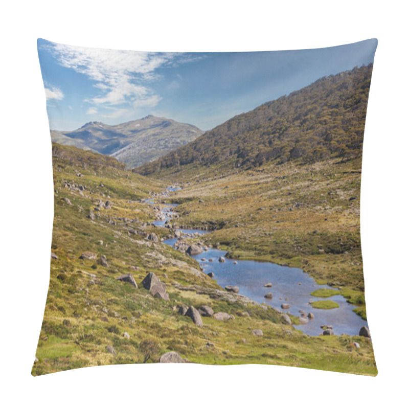 Personality  Photograph Of A Fresh Water River Flowing Through A Green Rocky Valley In The Snowy Mountains In New South Wales In Australia Pillow Covers