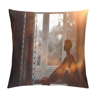 Personality  Woman Sitting On Windowsill  Pillow Covers