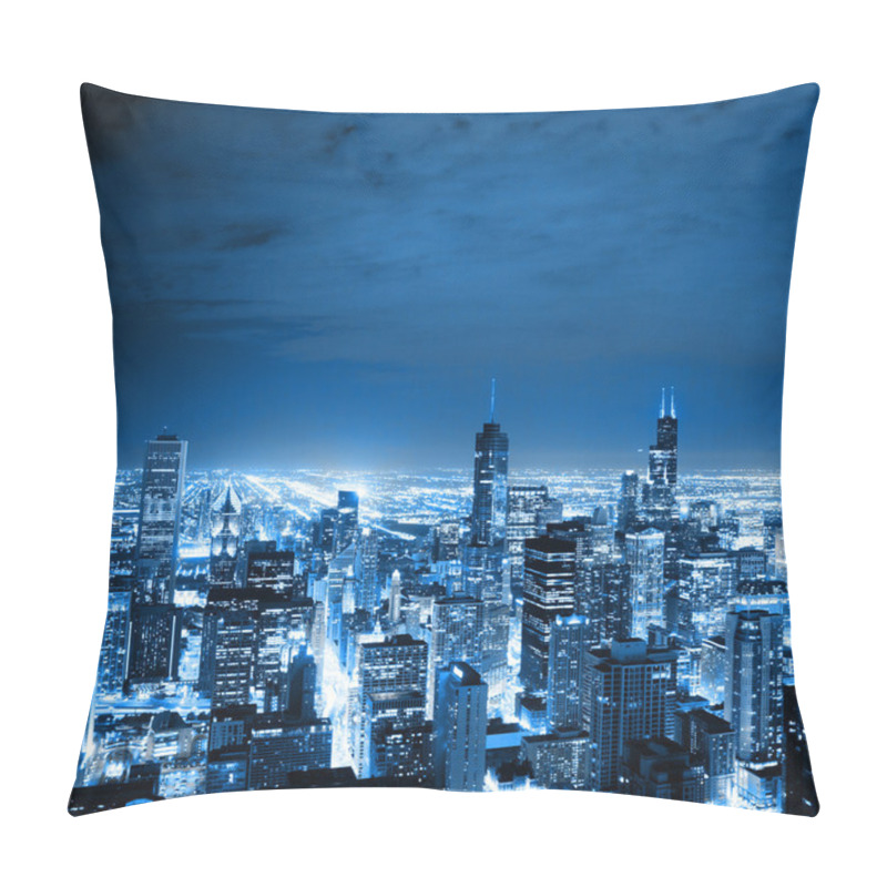 Personality  Aerial View Of Chicago Pillow Covers