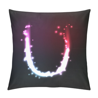 Personality  Vector Alphabet. Neon Letter Pillow Covers
