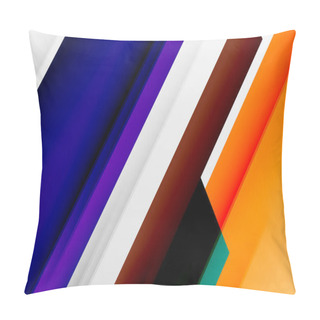 Personality  Geometric Abstract Backgrounds With Shadow Lines, Modern Forms, Rectangles, Squares And Fluid Gradients. Bright Colorful Stripes Cool Backdrops Pillow Covers