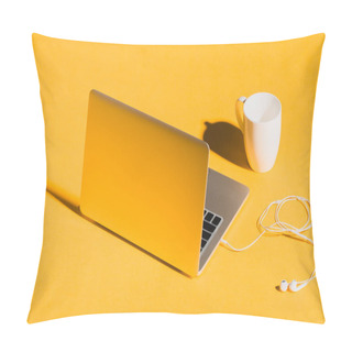 Personality  Laptop, Earphones And Coffee Cup Pillow Covers