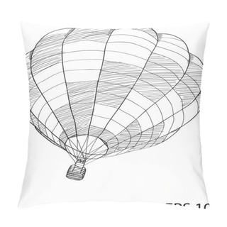 Personality  Hot Air Balloon Vector Sketch Up Line, EPS 10. Pillow Covers
