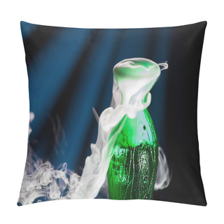 Personality  White Smoke Comes Out Of A Vase With A Black Background Pillow Covers