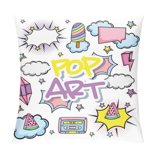 Personality  Pop Art Cartoons Collection Vector Illustration Graphic Design Pillow Covers