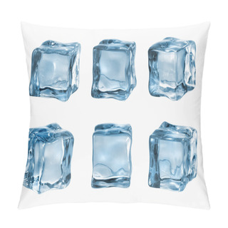 Personality  Ice Cubes Isolated On White Pillow Covers