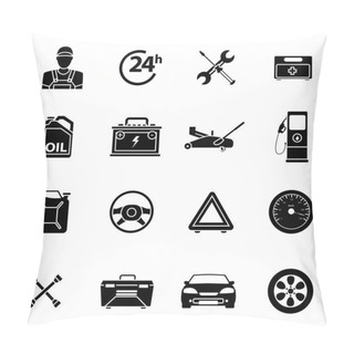 Personality  Car Service Icon Set Pillow Covers