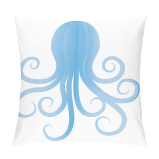 Personality  Octopus Silhouette In Vintage Style On Transparent Background. Aquarium Octopus Vector Icon. Octopus Logo Vector. Vector Octopus Illustration. Animal Silhouette. Silhouette Squid Vector. Pillow Covers