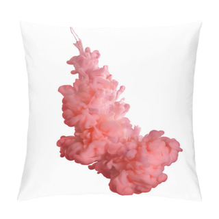 Personality  Splash Of Pink Ink On Grey Background Pillow Covers
