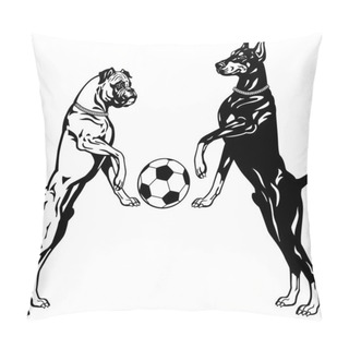 Personality  Doberman And Boxer Black White Pillow Covers