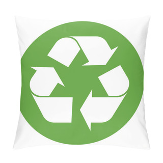 Personality  Recycling Symbol White On Green Pillow Covers
