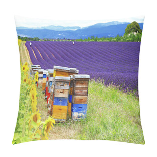 Personality  Sunflower, Lavander And Beehive - Provence, France Pillow Covers