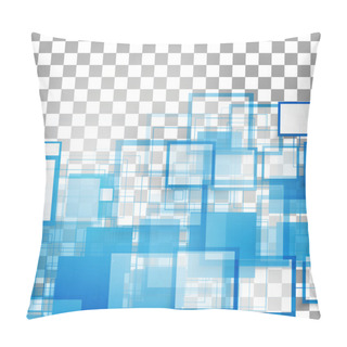 Personality  Vector Blue Squares. Abstract Background. Pillow Covers