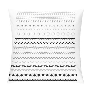 Personality  Set Of 16 Vector Illustrations Of Decorative Ruled Lines. Pillow Covers