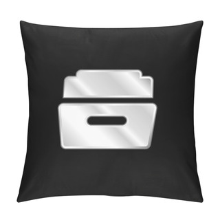 Personality  Big Open Folder Silver Plated Metallic Icon Pillow Covers