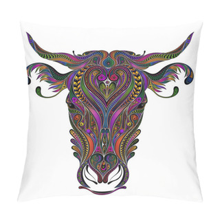 Personality  Beautiful Color Vector Cow From A Variety Of Patterns Pillow Covers