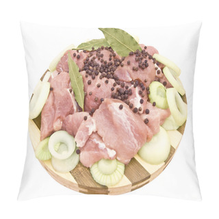 Personality  Pieces Of Meat With Seasonings On A Board Pillow Covers