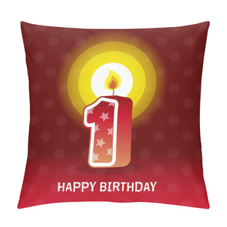 Personality  Birthday Card, First Birthday With Candle Pillow Covers