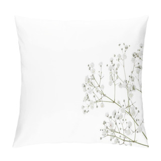 Personality  Gypsophila Flowers Isolated On White Background Pillow Covers