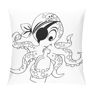 Personality  Cartoon Pirate Octopus With Bottle Pillow Covers