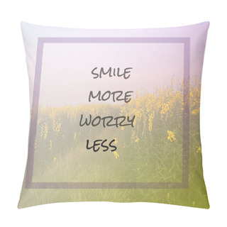 Personality  Inspirational Quote On Blurred  Flowers Background Pillow Covers