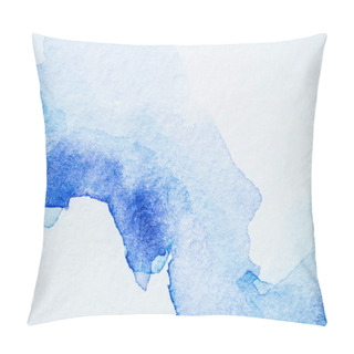 Personality  Creative Blue Watercolor Painting On White Paper Pillow Covers
