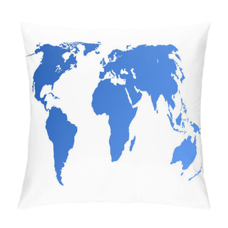 Personality  Blue World Map Pillow Covers