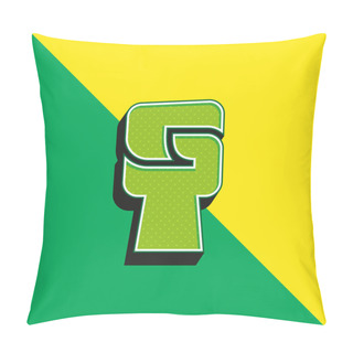Personality  Black Power Green And Yellow Modern 3d Vector Icon Logo Pillow Covers
