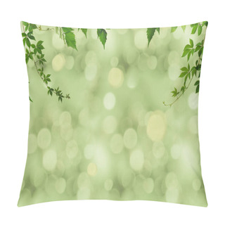 Personality  Green Foliage And Bokeh Pillow Covers