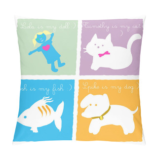 Personality  My Doll Cat Dog And Fish Pillow Covers