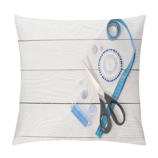 Personality  Workshop With Needlework Details And Tools Pillow Covers